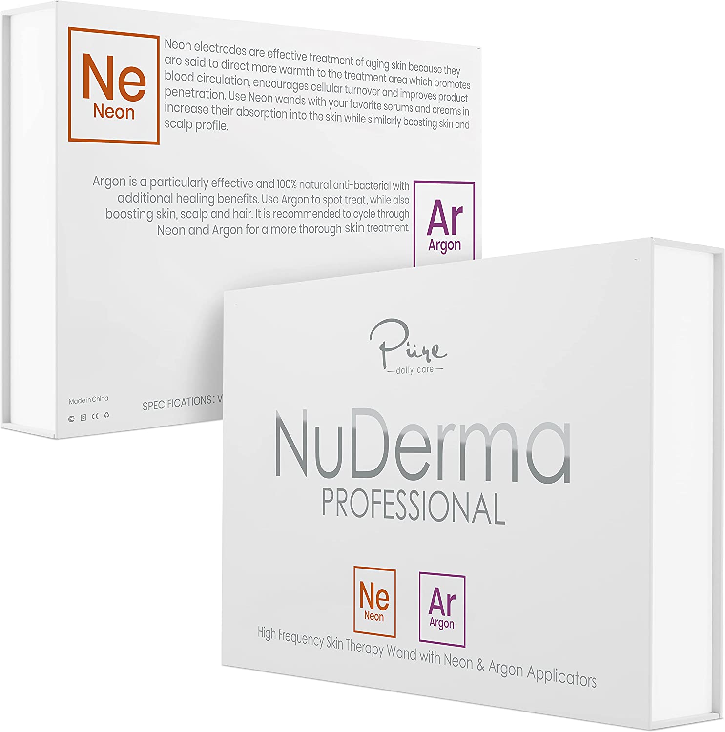 NuDerma Professional Skin Therapy Wand - Portable High Frequency Skin Therapy Machine with 6 Neon & Argon Wands – Boost Your Skin – Clear Firm & Tighten - Image 2